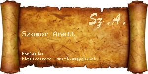 Szomor Anett névjegykártya